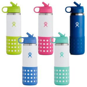 Hydro Flask 20oz kids wide mouth bottles with straw lids image